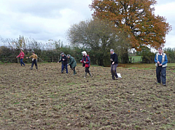 CCE volunteers sowing wildflower seed at Buckham Hill Brooks, November 2011